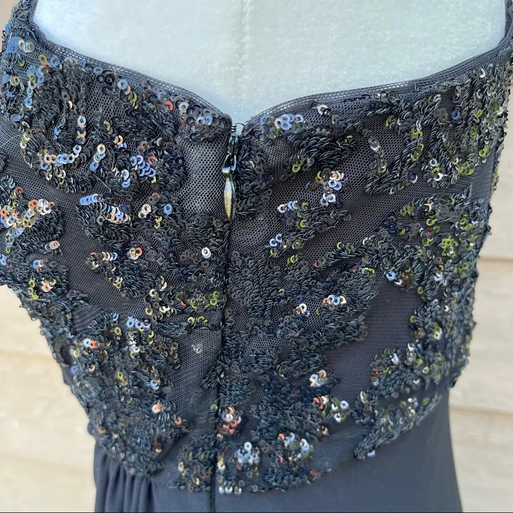 HP! NWT! Ralph Lauren Evening One Shoulder Sequin Bodice Jersey Gown - Picture 6 of 9